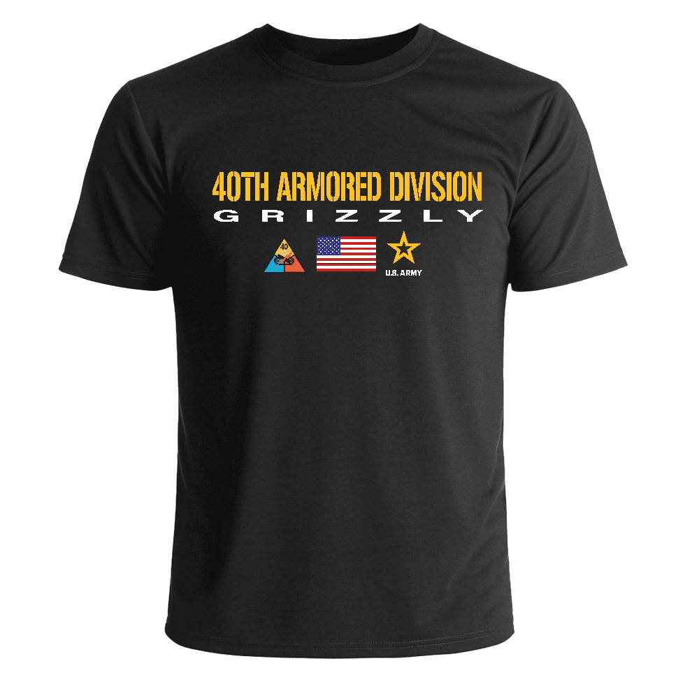 US Army 40th Armored Division T-Shirt Officially Licensed