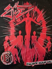 Evil Vice Double-Sided Graphic Logo Black/Red Knit Men’s XL Crew Neck Tee