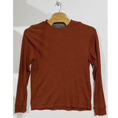 Member’s Mark Thermal Shirt Mens Large Orange Excellent Waffle Knit SAZF9D3192