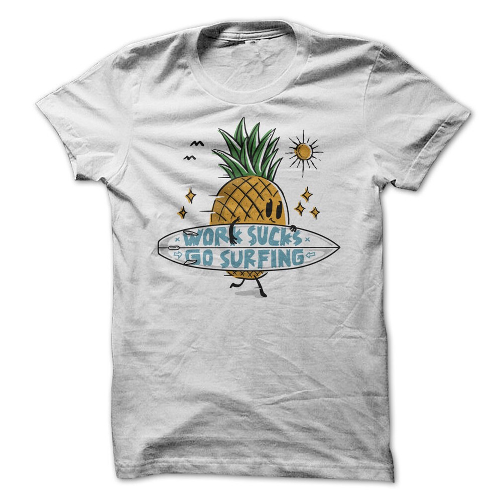 Work Sucks Go Surfing Graphic Tee T-shirt