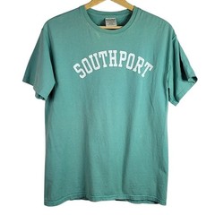 ComfortWash Men Southport T Shirt Green Medium Outer Banks NC Distressed READ