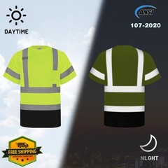 LIZMOF Hi Vis Shirt Yellow Black 4XL