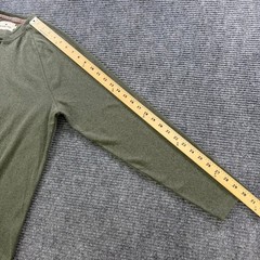 The Normal Brand Mens Large Olive Green Long Sleeve Raglan Henley Shirt Casual
