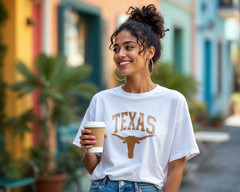 Texas Longhorn T-Shirt – Vintage Distressed Western Cowboy Tee A204