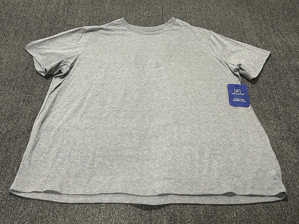 George T Shirt Mens 3XL (54-56) Grey Short Sleeve Crew Neck Tee NEW NWT