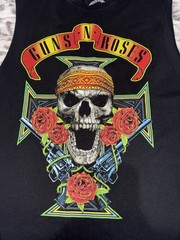 Guns N Roses Sleeveless T-shirt 2021 Tour Black Concert Dates Rock And Roll