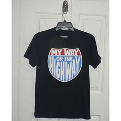 Academy Sports Short Sleeve Crew Graphic Tee Black My Way or the Highway SM $20