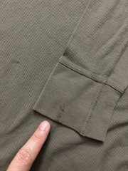 Vince Shirt Mens Size Medium Dark Olive Wafer Knit Henley Shirt Long Sleeve Slim