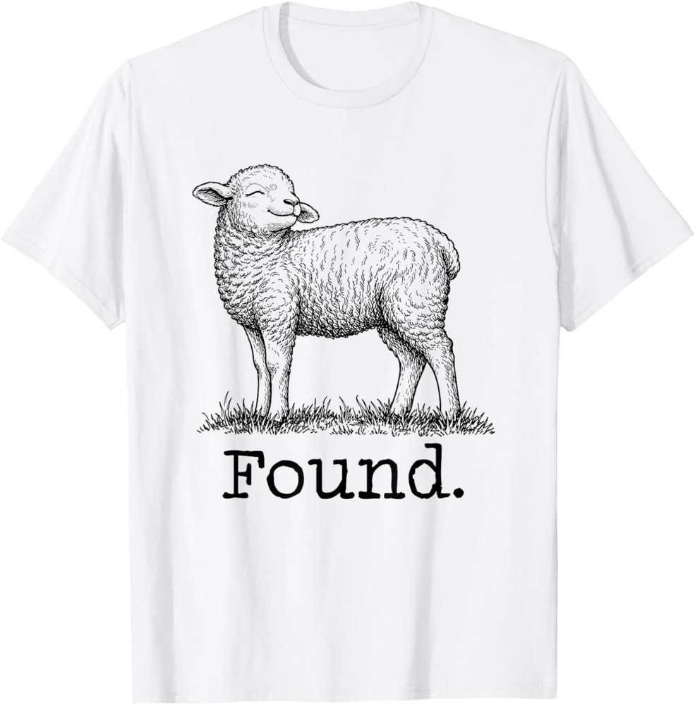 Found Minimalist Sheep Christian Psalm 23 Lamb Christian T-Shirt