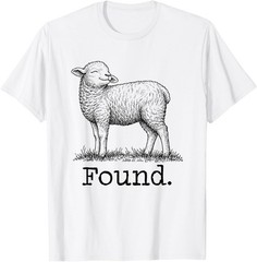 Found Minimalist Sheep Christian Psalm 23 Lamb Christian T-Shirt