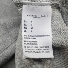 American Eagle Hooded T-Shirt Men’s Size S Gray Short Sleeve Drawstring