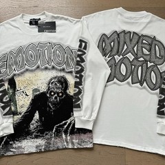 MIXED EMOTION Printed Direct-Print Long-Sleeved T-Shirt