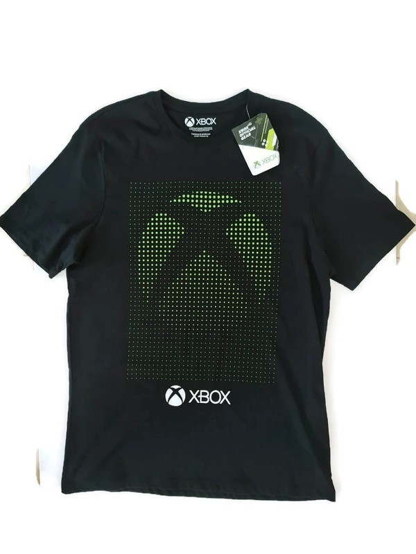 Xbox Shirt Mens Large Black Green Logo Spellout Video Game Console T-Shirt
