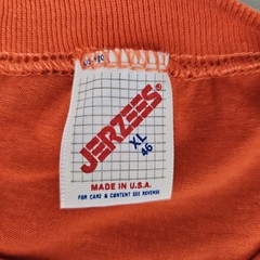 Jerzees Vintage Orange Halloween Applique Painted Black Cat T Shirt Size XL USA