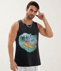 Mens Cotton Tank Tops Funny Graphic Beach Summer Sleeveless Muscle Tank Top