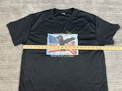 Land of the Free Home of the Brave Shirt Mens Large Black Graphic Short Sleeve
