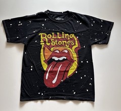 The Rolling Stone Tongue Bleach Dye Tee Shirt New