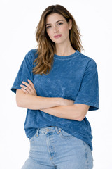 6 PK Unisex Men  Women Acid / stone Wash T-Shirts cotton multicolour ( S )