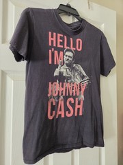 Authentic JOHNNY CASH Hello I’m Johnny Cash Finger Bird T-Shirt Small
