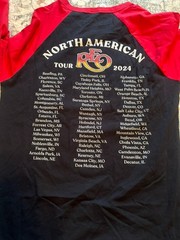 REO Speedwagon 2024 Concert Tour Baseball T-Shirt Size Medium