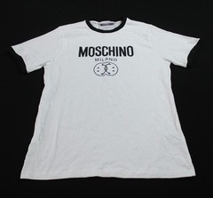 Moschino Couture Men’s Smiley Graphic Short Sleeve Ringer Tee LB3 White Size 36