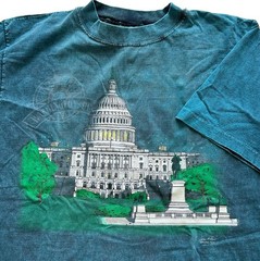 Vintage 90s Washington DC T-Shirt Acid Wash Graphic Print Sz Large Dallas Alice