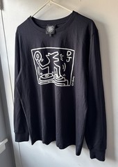 Keith Haring Pop Shop DJ Dog Long Sleeve T Shirt Black Men’s Size L EUC