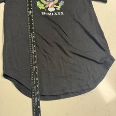 AKOO Highly Decorated T-Shirt Mens Medium Black Eagle Graphic Scoop Hem NWT