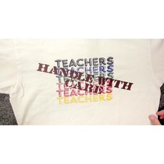 80s Hanes Teachers Handle With Care T-Shirt Ivory Single Stitch M