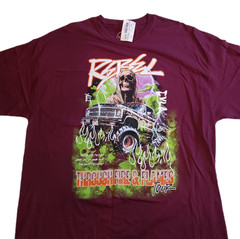 CVLA Mens XXL T Shirt Burgandy Short Sleeve 2XL Rebel Grim Reaper Civil Clothing