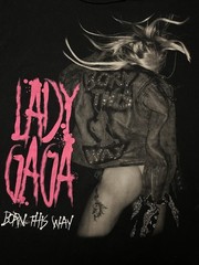 Lady Gaga Born This Way 2011 Concert Tour T Shirt Adult Size XL Black