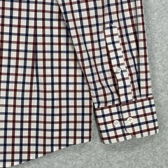 Mizzen Main Shirt M Trim Fit White Check Stretch Performance Long Sleeve Button
