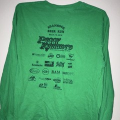 Gildan Heavy Cotton Men’s L Green Shamrock Beer Run 5K Graphic Long Sleeve Tee