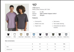 AWDis Unisex Oversize 100 T Shirt Crew Neck Ringspun Cotton Oversized Fit T Top