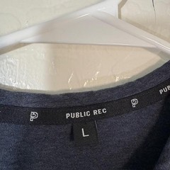 Public Rec Shirt Mens Large Navy Long Sleeve Henley Pima Cotton Stretch Raglan