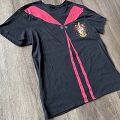 Harry Potter Wizarding World Black Gryffindor Crest Red Tie Tee Mens L