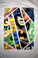 DC Comics Originals Mens Batman Superman Flash Green Lantern White Shirt New S,M