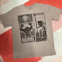 Black Panther Wakanda Gray Black Graphic T-Shirt Marvel L