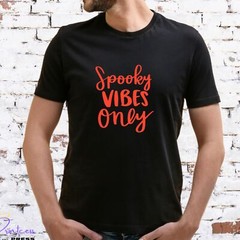 SPOOKY VIBES ONLY T-Shirt, HALLOWEEN Autumn Pumpkin, Ghost, Unisex/Lady Fit #1