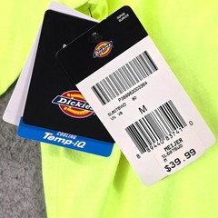 Dickies Fast Dry Hooded Shirt Mens Medium Yellow Hi Viz Long Sleeve UV40 NWT