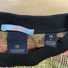 Scotch & Soda Tee Men Small Streetwear 100% Cotton Multi Color Basketweave