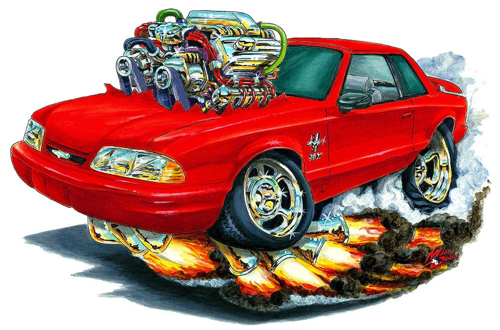 1987-93 Ford Mustang 5.0 LX Coupe Car Art Print NEW