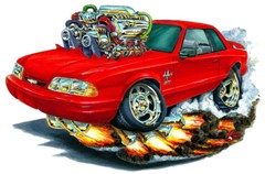 1987-93 Ford Mustang 5.0 LX Coupe Car Art Print NEW