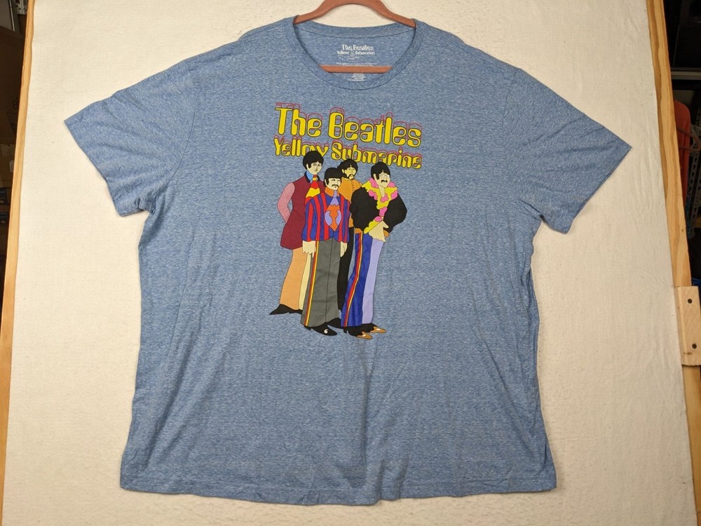 The Beatles Yellow Submarine T Shirt 3XLT Cotton Blend Blue