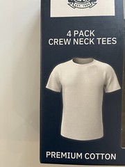 Dockers Men’s 4 Pack Crew Neck Tees Premium Cotton Black Size S
