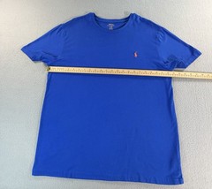 Polo Ralph Lauren Men’s Blue Crew Neck T-Shirt Large Orange Pony Cottonl