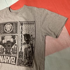 Black Panther Wakanda Gray Black Graphic T-Shirt Marvel L