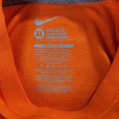 Nike Just Do It Again Men’s XL Orange Long Sleeve Cotton T-Shirt Ribbed Cuffs