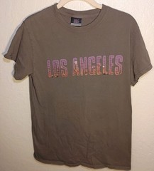 MV Sport Los Angeles T-Shirt Brown Graphic Tee City Skyline Size S