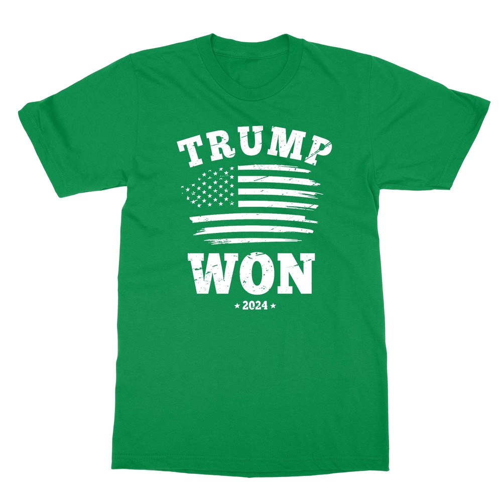 Trump Won 2024 President Elections Distressed US Flag Unisex T-Shirt